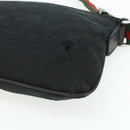 GUCCI Web Sherry Line GG Canvas Shoulder Bag Black Red Green 189749 Auth 179252-12