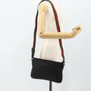 GUCCI Web Sherry Line GG Canvas Shoulder Bag Black Red Green 189749 Auth 179252-23