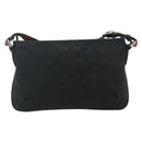 GUCCI Web Sherry Line GG Canvas Shoulder Bag Black Red Green 189749 Auth 179252-3