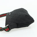 GUCCI Web Sherry Line GG Canvas Shoulder Bag Black Red Green 189749 Auth 179252-4