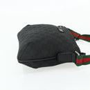 GUCCI Web Sherry Line GG Canvas Shoulder Bag Black Red Green 189749 Auth 179252-5
