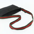 GUCCI Web Sherry Line GG Canvas Shoulder Bag Black Red Green 189749 Auth 179252-7