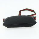 GUCCI Web Sherry Line GG Canvas Shoulder Bag Black Red Green 189749 Auth 179252-9