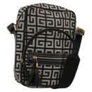 GIVENCHY Shoulder Bag Canvas Black Gold Auth 179253A-1
