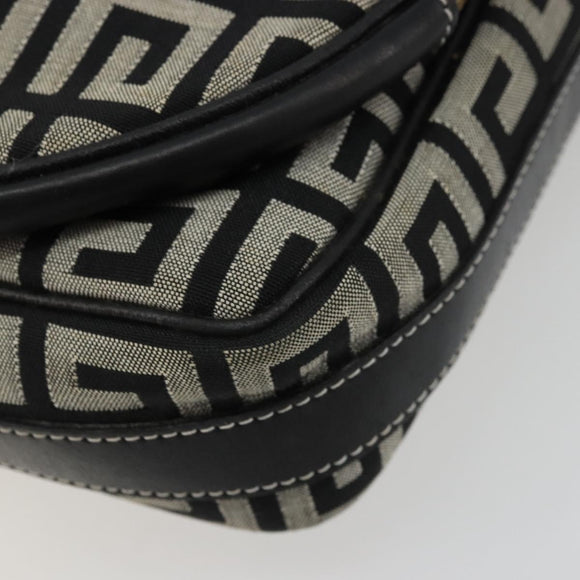 GIVENCHY Shoulder Bag Canvas Black Gold Auth 179253A