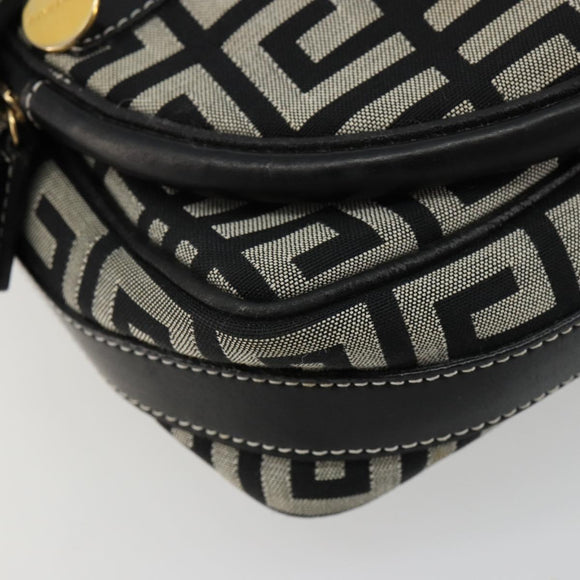 GIVENCHY Shoulder Bag Canvas Black Gold Auth 179253A