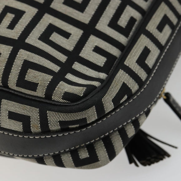 GIVENCHY Shoulder Bag Canvas Black Gold Auth 179253A