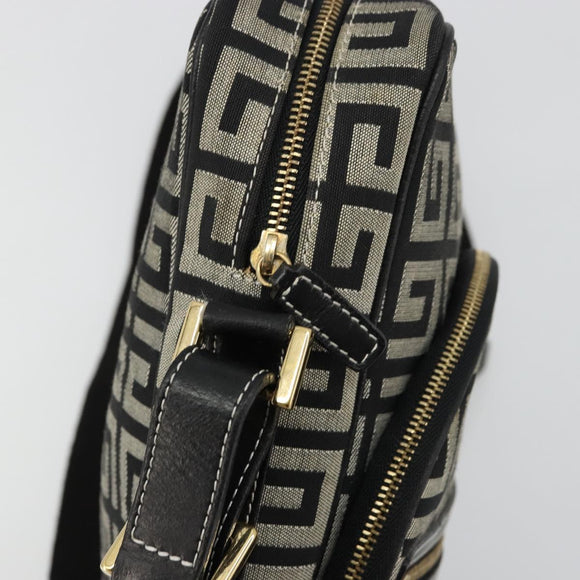 GIVENCHY Shoulder Bag Canvas Black Gold Auth 179253A