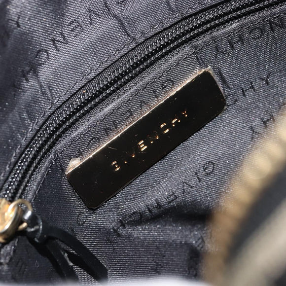 GIVENCHY Shoulder Bag Canvas Black Gold Auth 179253A