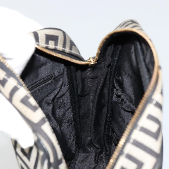 GIVENCHY Shoulder Bag Canvas Black Gold Auth 179253A