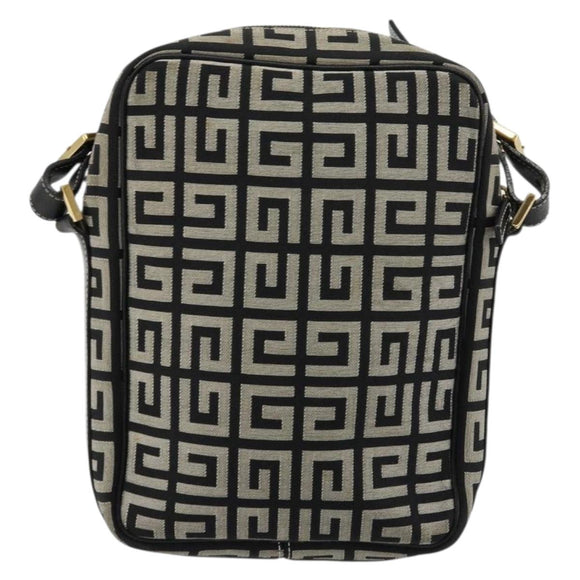 GIVENCHY Shoulder Bag Canvas Black Gold Auth 179253A