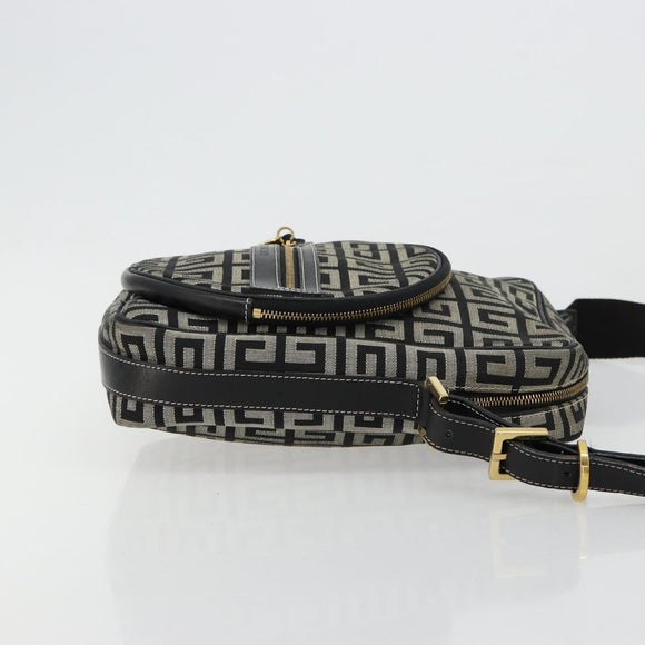 GIVENCHY Shoulder Bag Canvas Black Gold Auth 179253A