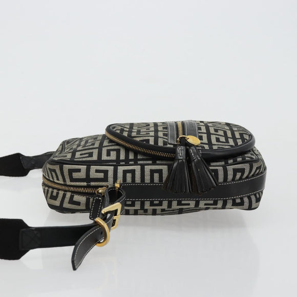 GIVENCHY Shoulder Bag Canvas Black Gold Auth 179253A