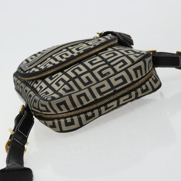 GIVENCHY Shoulder Bag Canvas Black Gold Auth 179253A