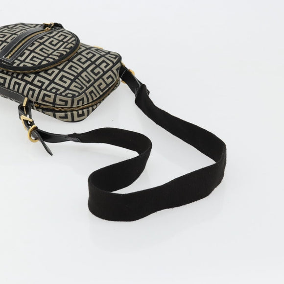 GIVENCHY Shoulder Bag Canvas Black Gold Auth 179253A