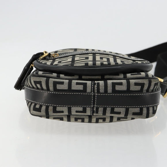 GIVENCHY Shoulder Bag Canvas Black Gold Auth 179253A