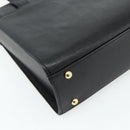 Gianni Versace Tote Bag Leather Black Gold Auth 179254A-16