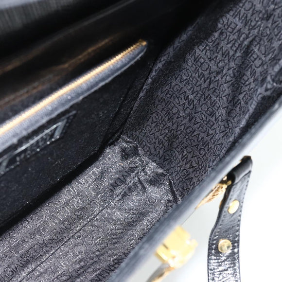 Gianni Versace Tote Bag Leather Black Gold Auth 179254A
