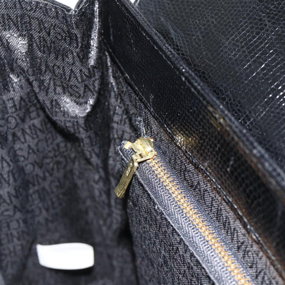 Gianni Versace Tote Bag Leather Black Gold Auth 179254A