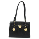 Gianni Versace Tote Bag Leather Black Gold Auth 179254A-13