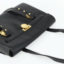Gianni Versace Tote Bag Leather Black Gold Auth 179254A-6