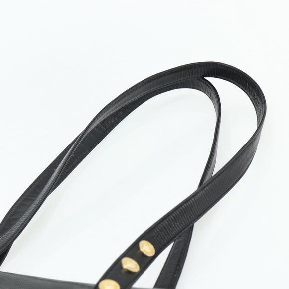 Gianni Versace Tote Bag Leather Black Gold Auth 179254A