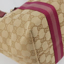 GUCCI GG Canvas Sherry Line Tragetasche Beige Gold Rosa 137395 Auth 179258-16