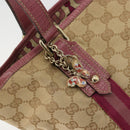 GUCCI GG Canvas Sherry Line Tragetasche Beige Gold Rosa 137395 Auth 179258-10