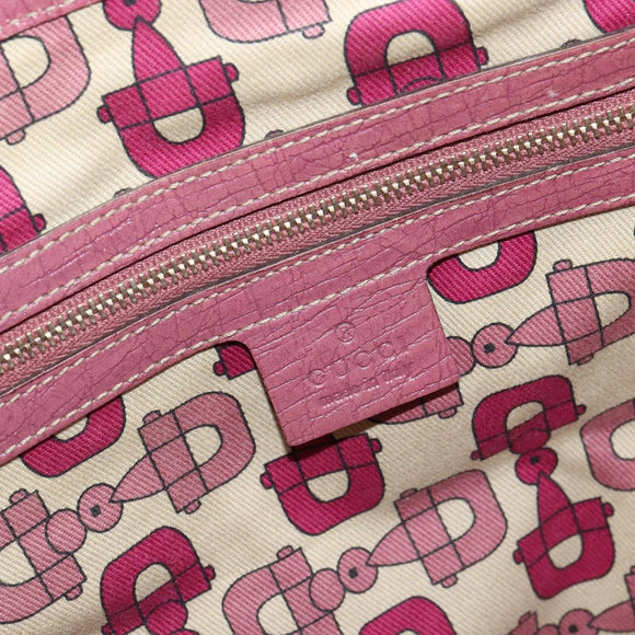GUCCI GG Canvas Sherry Line Tragetasche Beige Gold Rosa 137395 Auth 179258