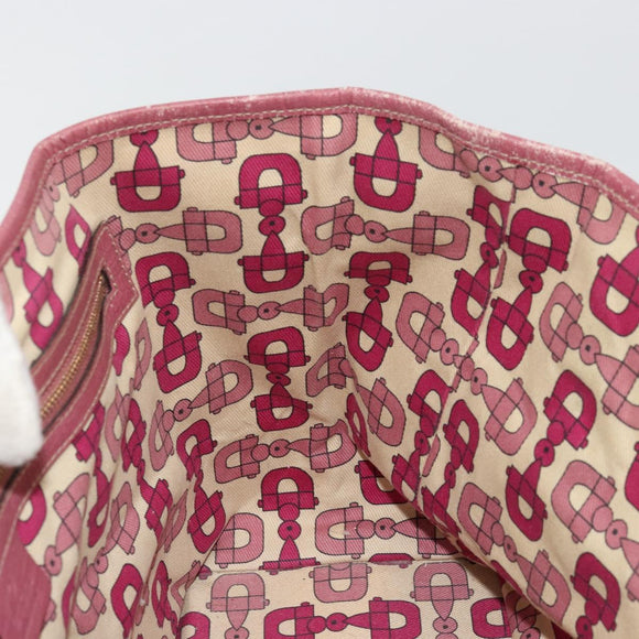 GUCCI GG Canvas Sherry Line Tragetasche Beige Gold Rosa 137395 Auth 179258