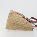 GUCCI GG Canvas Sherry Line Tragetasche Beige Gold Rosa 137395 Auth 179258-3