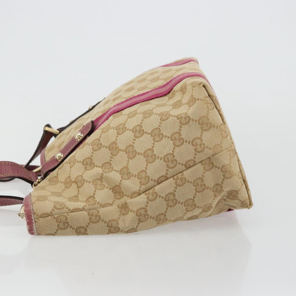 GUCCI GG Canvas Sherry Line Tragetasche Beige Gold Rosa 137395 Auth 179258