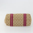 GUCCI GG Canvas Sherry Line Tragetasche Beige Gold Rosa 137395 Auth 179258-5