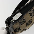 LOEWE Anagram Shoulder Bag Canvas Silver Beige Auth 179259A-10