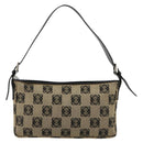 LOEWE Anagram Shoulder Bag Canvas Silver Beige Auth 179259A-13