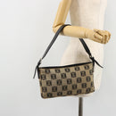 LOEWE Anagram Shoulder Bag Canvas Silver Beige Auth 179259A-22