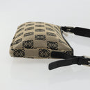 LOEWE Anagram Shoulder Bag Canvas Silver Beige Auth 179259A-3