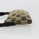 LOEWE Anagram Shoulder Bag Canvas Silver Beige Auth 179259A-4