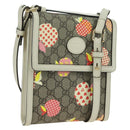 GUCCI GG Supreme Apple Messenger Bag PVC Leather Beige Gold 625782 Auth 179262M-1