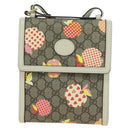 GUCCI GG Supreme Apple Messenger Bag PVC Leather Beige Gold 625782 Auth 179262M-13