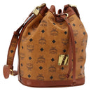 MCM Vicetos Logogram Shoulder Bag PVC Leather Brown Gold Auth 179264A-1