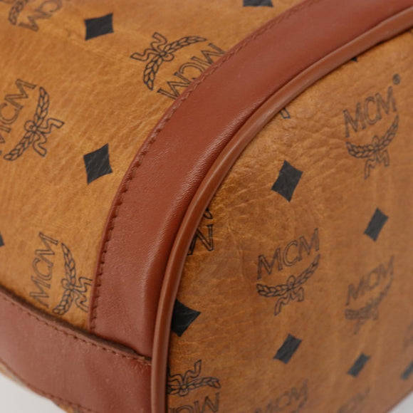 MCM Vicetos Logogram Shoulder Bag PVC Leather Brown Gold Auth 179264A