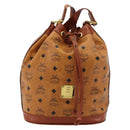 MCM Vicetos Logogram Shoulder Bag PVC Leather Brown Gold Auth 179264A-13
