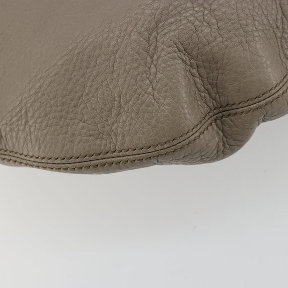 GUCCI Soho Shoulder Bag Leather Gray Gold 295175 Auth 179265A