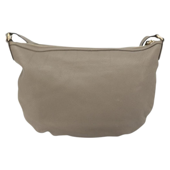 GUCCI Soho Shoulder Bag Leather Gray Gold 295175 Auth 179265A