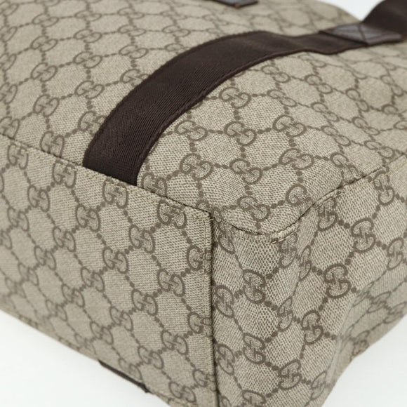 GUCCI GG Supreme Tote Bag PVC Beige 141624 Auth 179266A