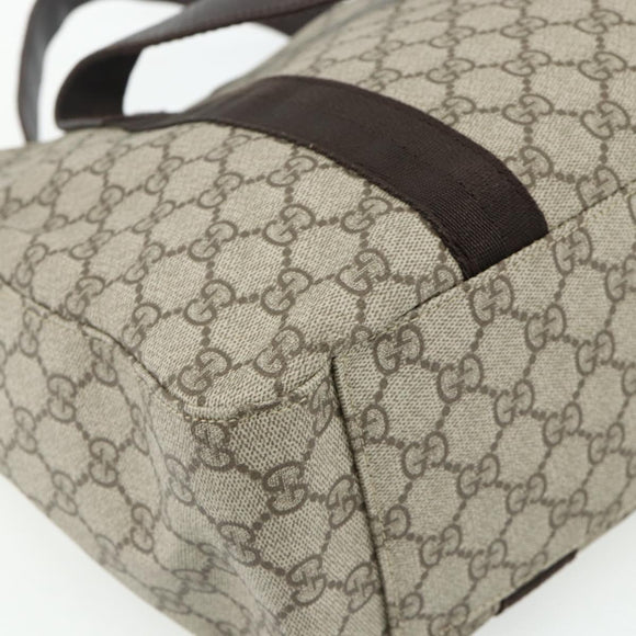 GUCCI GG Supreme Tote Bag PVC Beige 141624 Auth 179266A