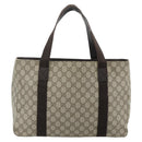 GUCCI GG Supreme Tote Bag PVC Beige 141624 Auth 179266A-3