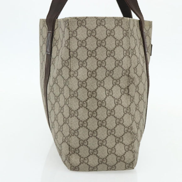 GUCCI GG Supreme Tote Bag PVC Beige 141624 Auth 179266A