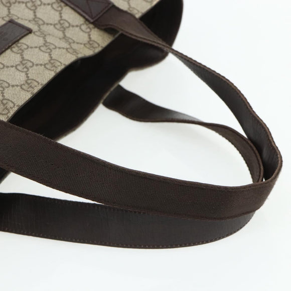 GUCCI GG Supreme Tote Bag PVC Beige 141624 Auth 179266A